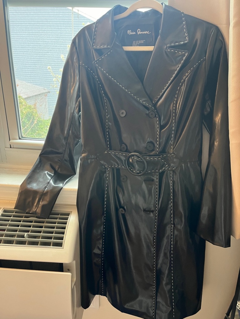 Maria Dionisiou Black Faux Leather with Belt